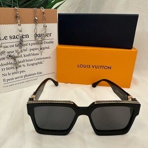 Louis Vuitton Black and Gold Sunglasses